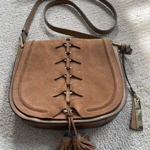 Vince Camuto chestnut suede bag. Excellent used condition!